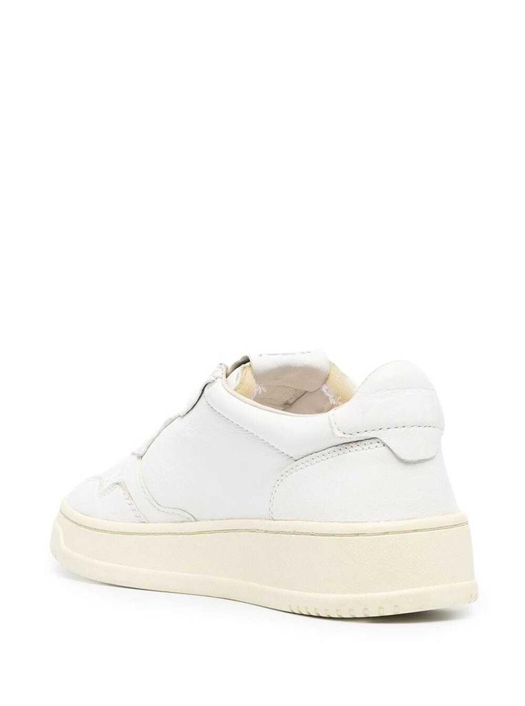 White Leather Sneakers with Logo Autry Woman商品第3张图片规格展示