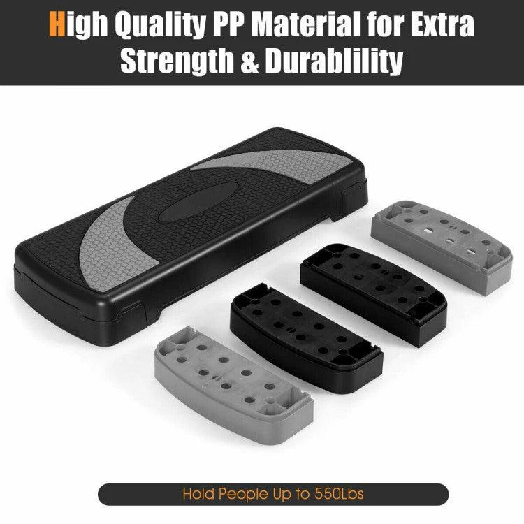 商品Hivvago|31 Inch Adjustable Exercise Aerobic Stepper with Non-Slip Pads-Gray,价格¥606,第5张图片详细描述