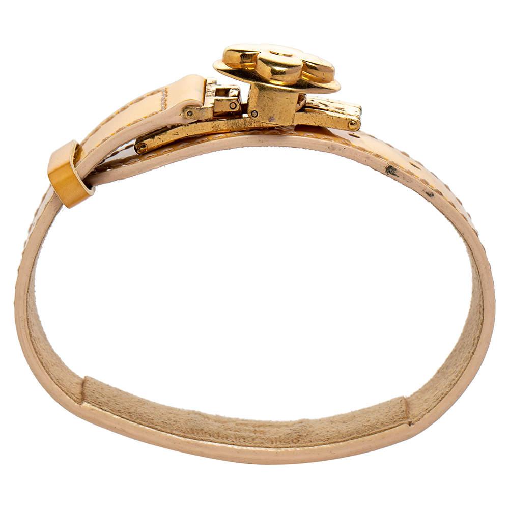 Louis Vuitton Pale Yellow Monogram Vernis Leather Good Luck Bracelet商品第5张图片规格展示