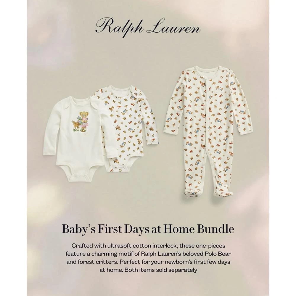 商品Ralph Lauren|Baby Girls Polo Bear Cotton Long Sleeves Bodysuits, 2 Pieces,价格¥188,第5张图片详细描述