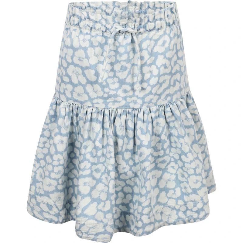 商品MOLO|Bleached jaguar ruffled midi skirt in blue and white,价格¥625,第1张图片