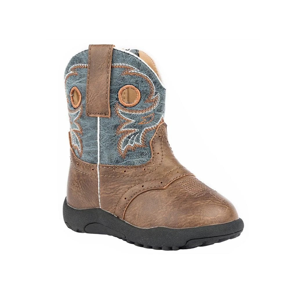 商品Roper|Cowbaby Daniel Round Toe Cowboy Boots (Infant),价格¥313,第1张图片