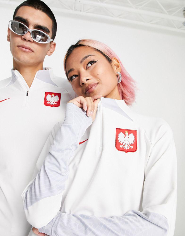 Nike Football World Cup 2022 Poland unisex zip neck top in white商品第4张图片规格展示