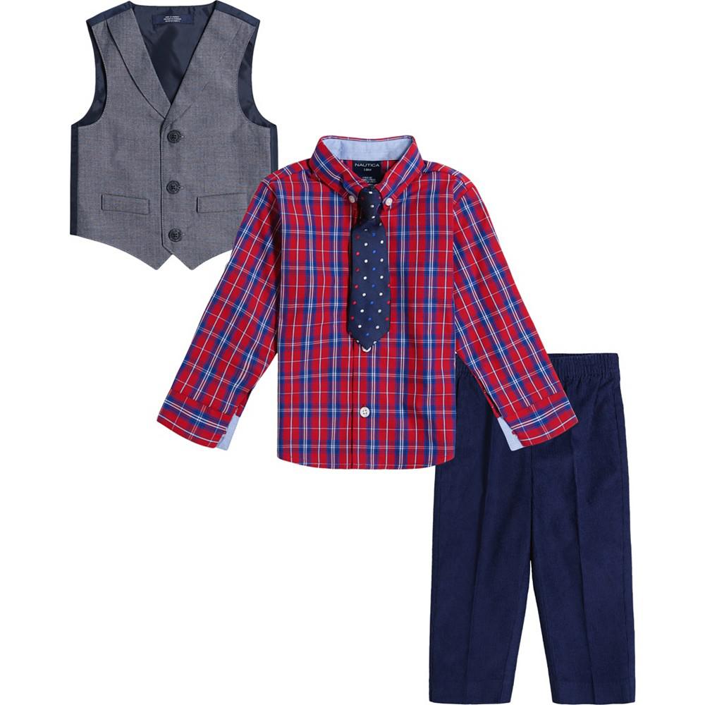 Baby Boys Herringbone and Corduroy Vest, Shirt and Pants, 3 Piece Set商品第2张图片规格展示