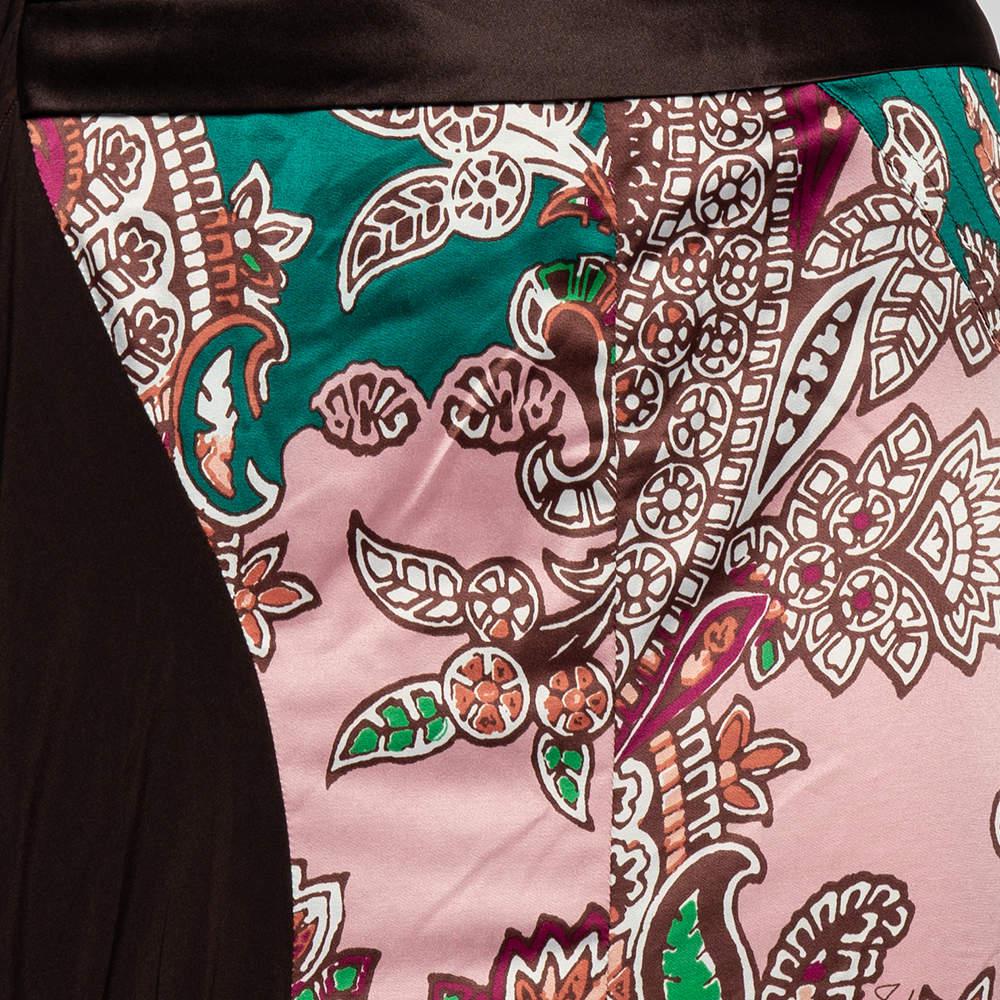 Just Cavalli Multicolor Printed Satin Ruffle Detail Maxi Skirt M商品第4张图片规格展示