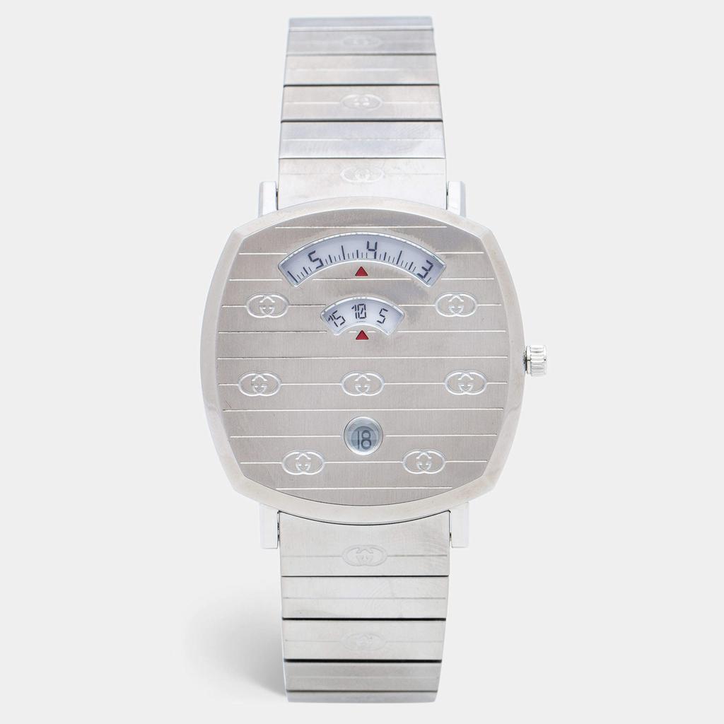 Gucci Silver Stainless Steel Grip YA157410 Men's Wristwatch 38 mm商品第1张图片规格展示