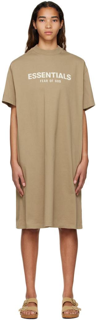 商品Essentials|Tan Cotton Mini Dress,价格¥548,第1张图片