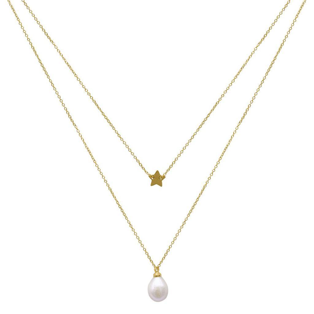 商品ADORNIA|Adornia Layered Baroque Pearl Necklace gold,价格¥208,第1张图片