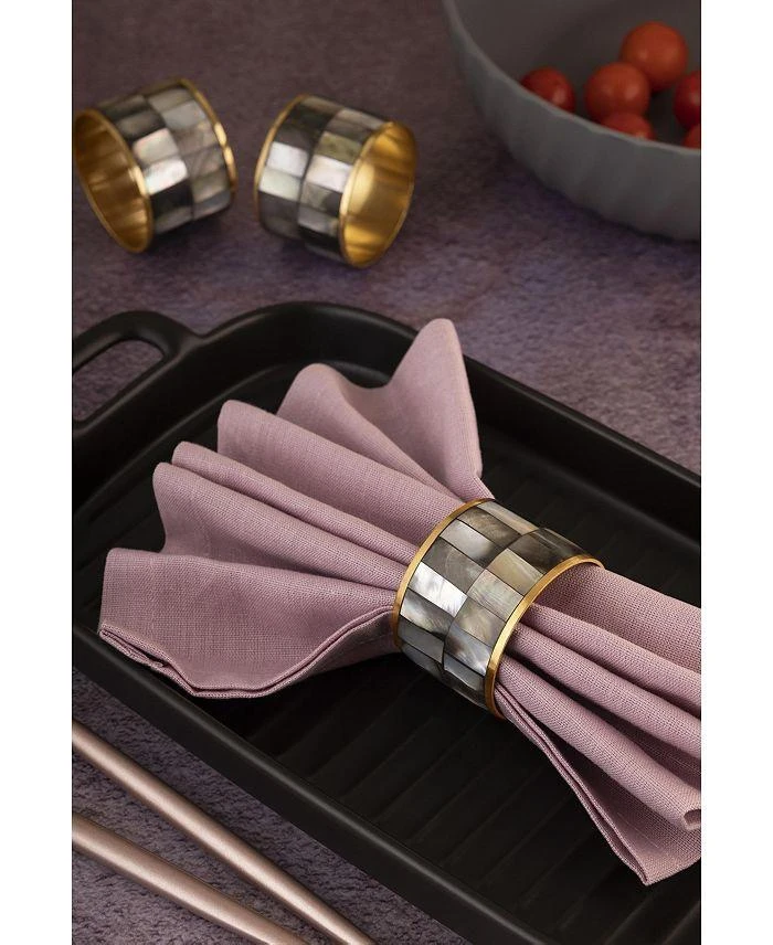 商品GAURI KOHLI|Serena Black Pearl Napkin Rings, Set of 6,价格¥529,第2张图片详细描述