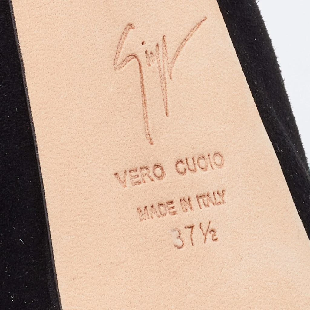 Giuseppe Zanotti Black Suede Platform Booties Size 37.5 商品