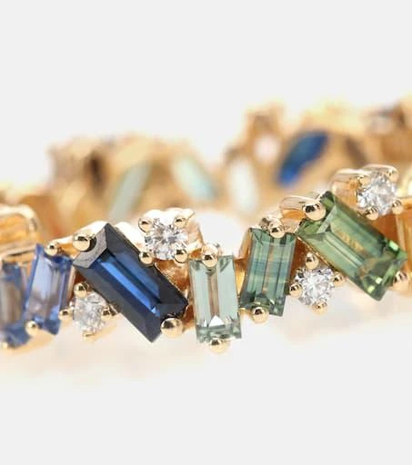 商品Suzanne Kalan|Rainbow Frenzy 18kt gold, diamond and sapphire ring,价格¥38066,第4张图片详细描述