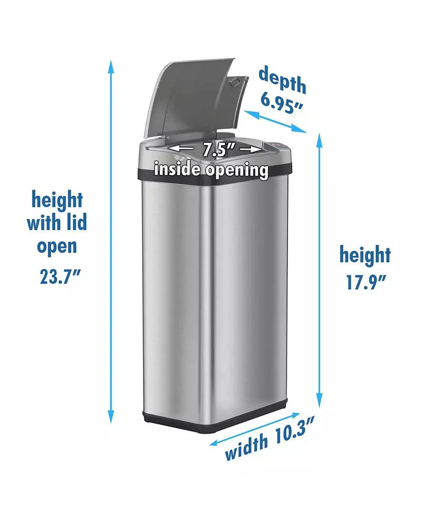 商品iTouchless Housewares & Products, Inc|iTouchless 4 Gal Stainless Steel Touchless Trash Can with Deodorizer & Fragrance,价格¥754,第2张图片详细描述