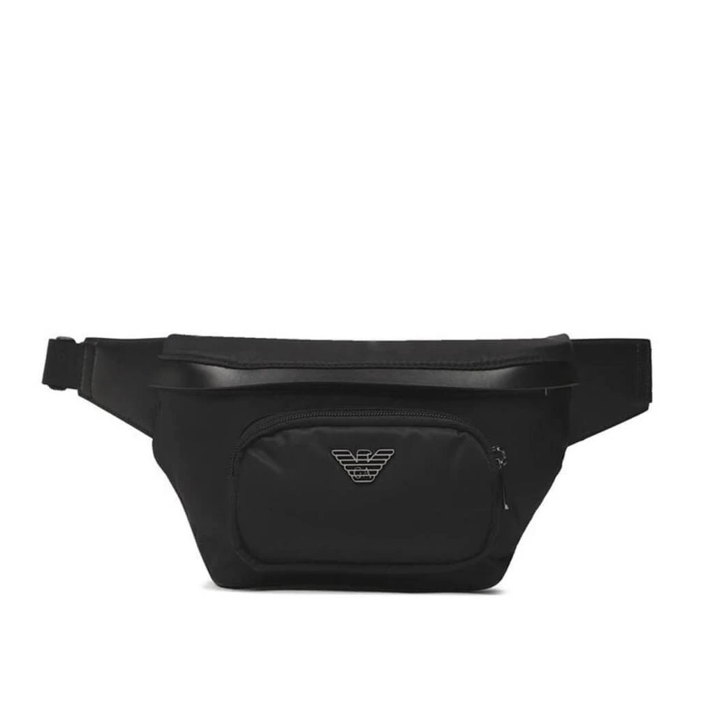 商品Emporio Armani|Emporio Armani Black Nylon Belt Bag,价格¥1251,第1张图片