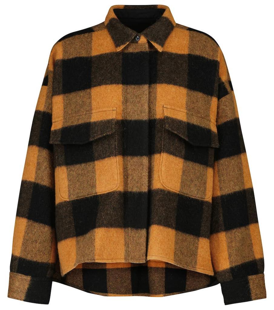 商品MM6|格纹羊毛混纺衬衫式夹克,价格¥3412,第1张图片
