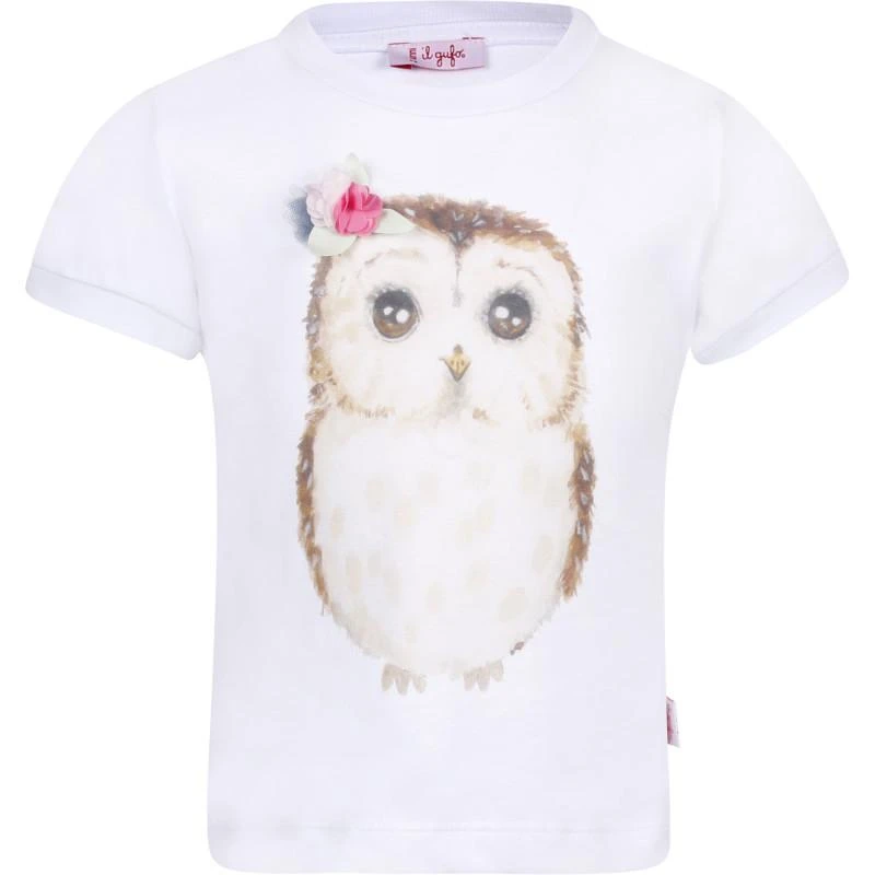 商品IL GUFO|Owl and butterfly print t shirts set in white,价格¥1381,第2张图片详细描述