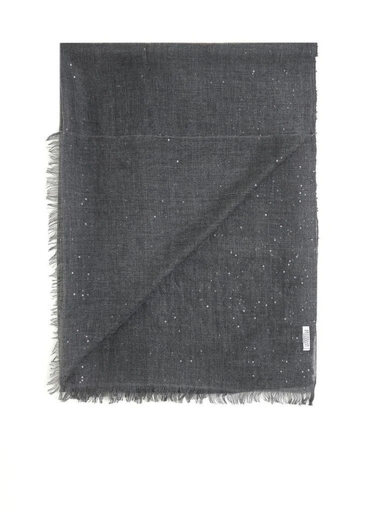 商品Brunello Cucinelli|Brunello Cucinelli Scarves & Wraps in Grey,价格¥6824,第2张图片详细描述