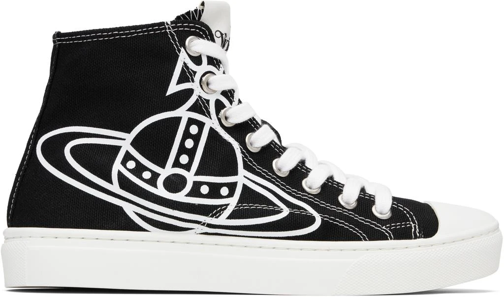 商品Vivienne Westwood|Black Plimsoll High Top Canvas Sneakers,价格¥2879,第1张图片