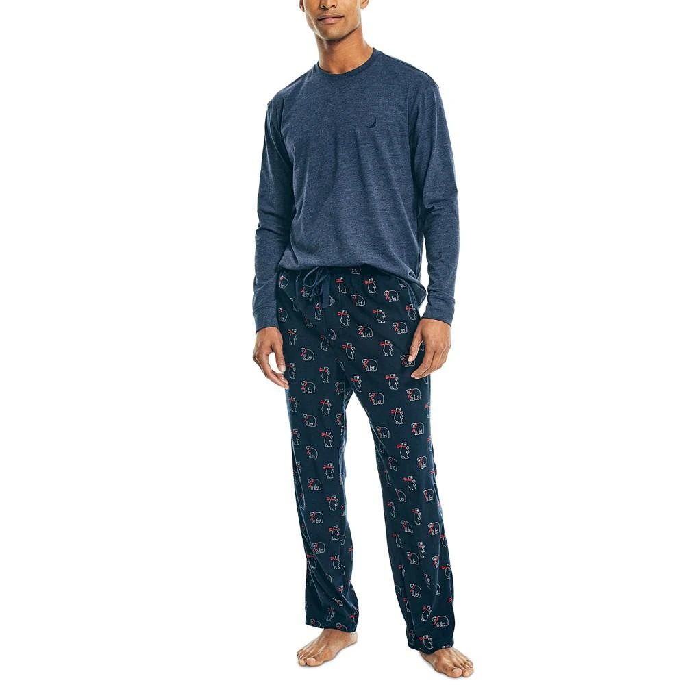 商品Nautica|Men's Relaxed-Fit Long-Sleeve Pajama T-Shirt,价格¥296,第4张图片详细描述