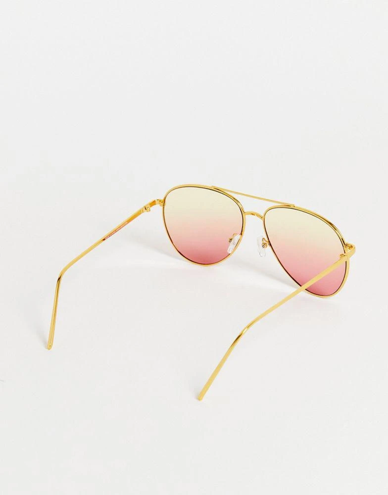 商品ASOS|ASOS DESIGN oversized aviator fashion glasses in ombre,价格¥82,第2张图片详细描述