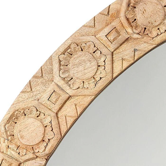 商品Jamie Young|Relief Wood Carved Round Mirror,价格¥6100,第3张图片详细描述