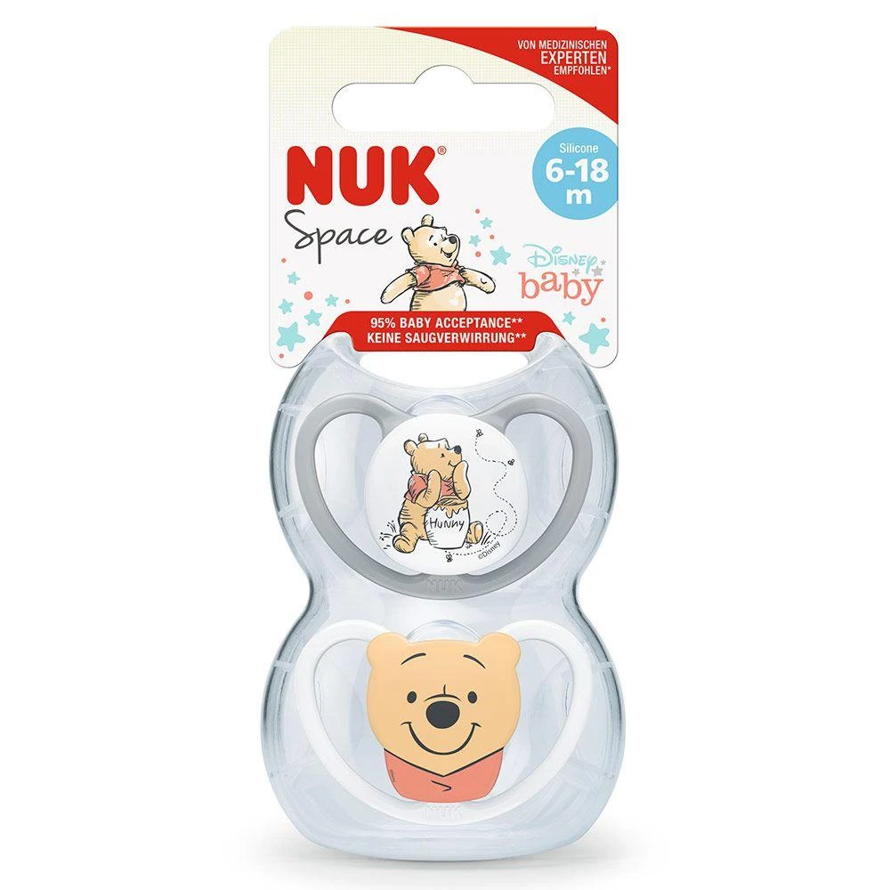 商品NUK|NUK 维尼熊安抚奶嘴 2支装 6-18m,价格¥92,第1张图片