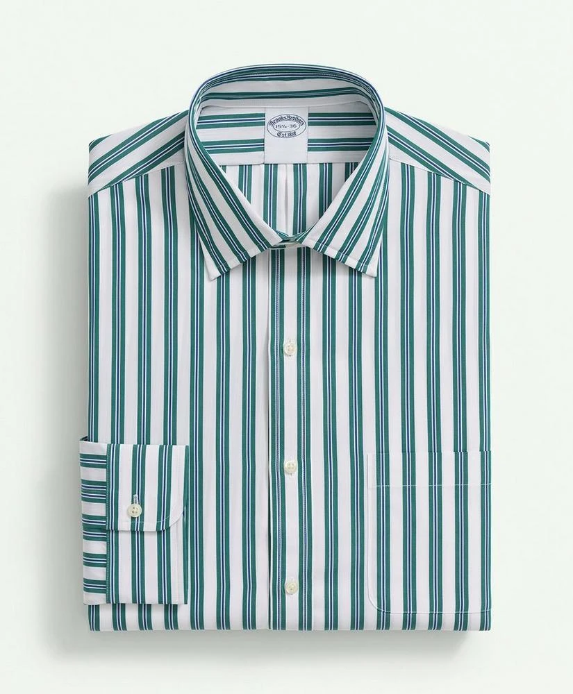 商品Brooks Brothers|Supima® Cotton Poplin Ainsley Collar, Bold Multi Striped Dress Shirt,价格¥947,第3张图片详细描述