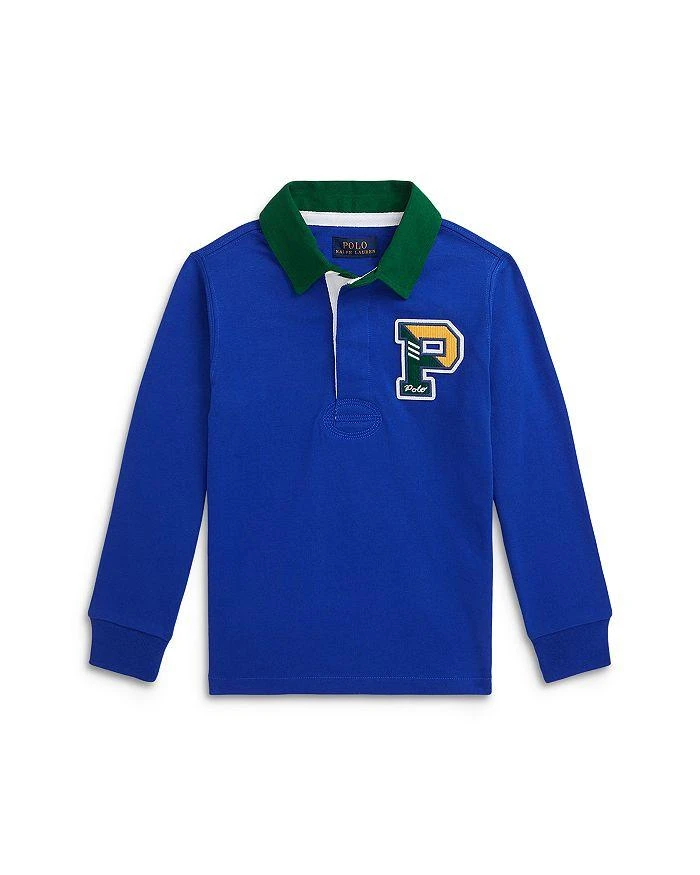 商品Ralph Lauren|Boys' Jersey Letterman Rugby Shirt - Little Kid,价格¥219,第1张图片