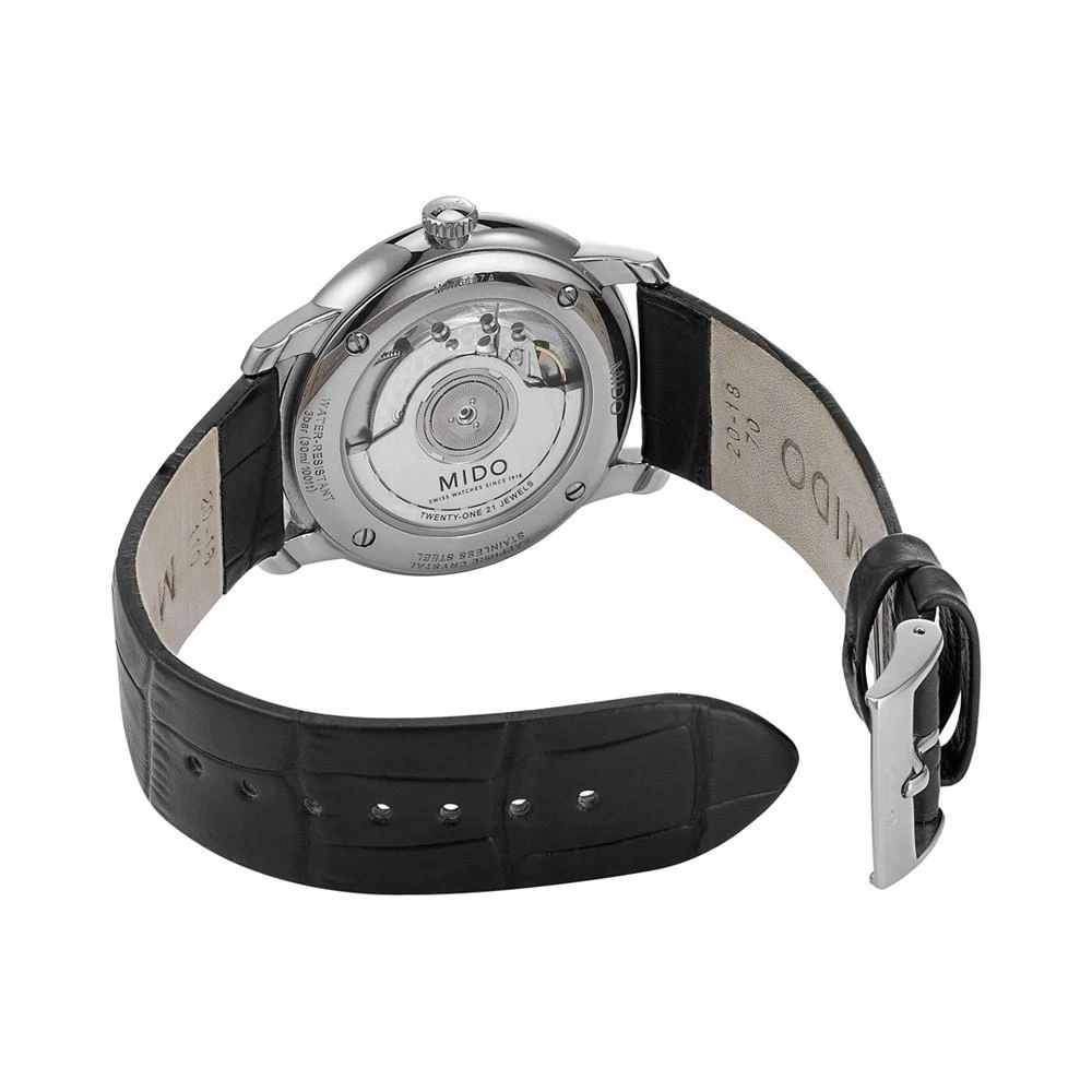 商品MIDO|Men's Swiss Automatic Baroncelli III Heritage Black Leather Strap Watch 39mm,价格¥7796,第4张图片详细描述