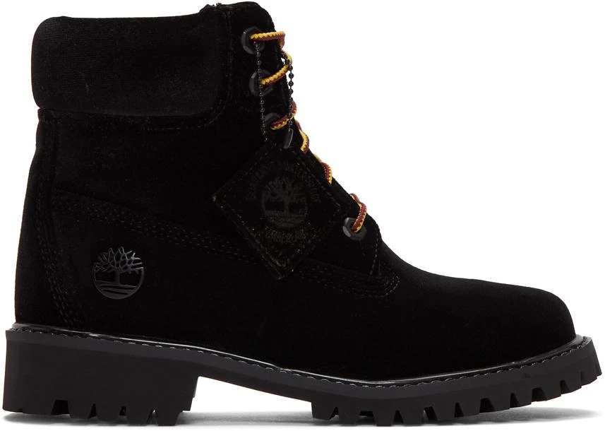 商品Off-White|Black Timberland Edition Velvet Boots,价格¥3437,第1张图片