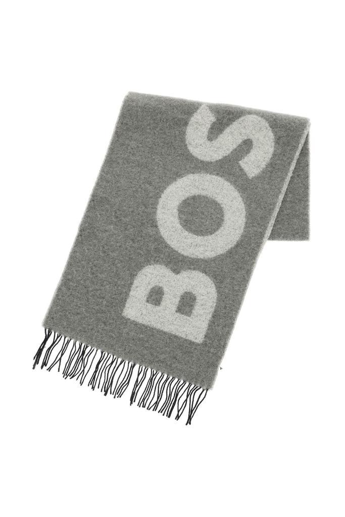 商品Hugo Boss|BOUCLÉ WOOL BLEND SCARF WITH LOGO,价格¥615,第5张图片详细描述