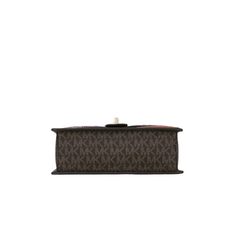 商品[国内直发] Michael Kors|MK 女包 迈克·科尔斯（MICHAEL KORS）卡其色皮质单肩斜挎链条包 32H1GGRC1I BROWN MULTI,价格¥1484,第6张图片详细描述
