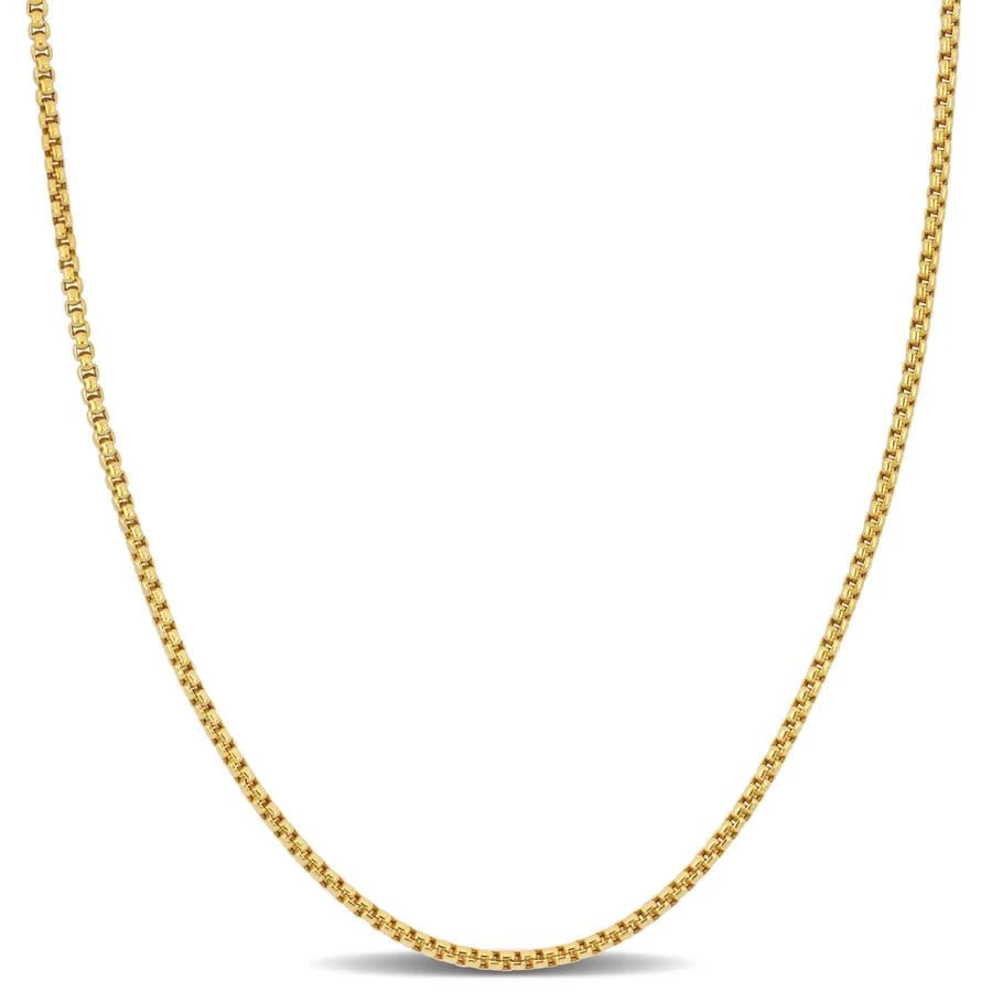 商品Amour|1.6mm Hollow Round Box Link Chain Necklace in 10k Yellow Gold - 20 in,价格¥1445,第1张图片