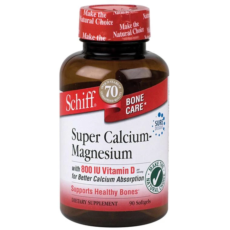 商品Schiff Vitamins|Schiff Super Calcium Magnesium With 800Iu Vitamin D Softgels - 90 Ea,价格¥38,第1张图片