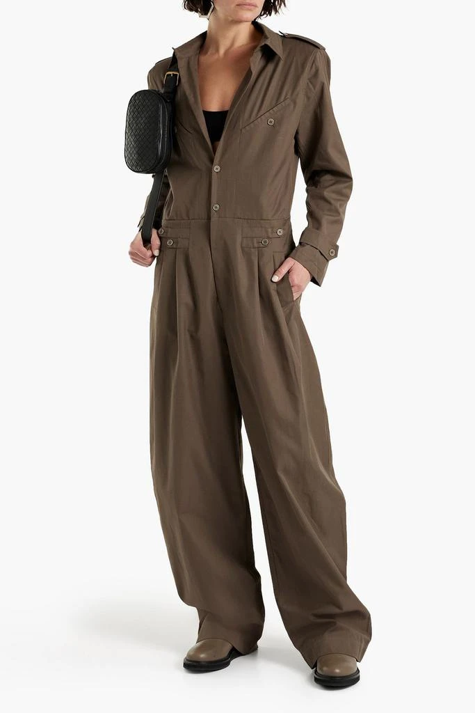 商品TRE by Natalie Ratabesi|The Meteorite pleated cotton-twill jumpsuit,价格¥2066,第2张图片详细描述