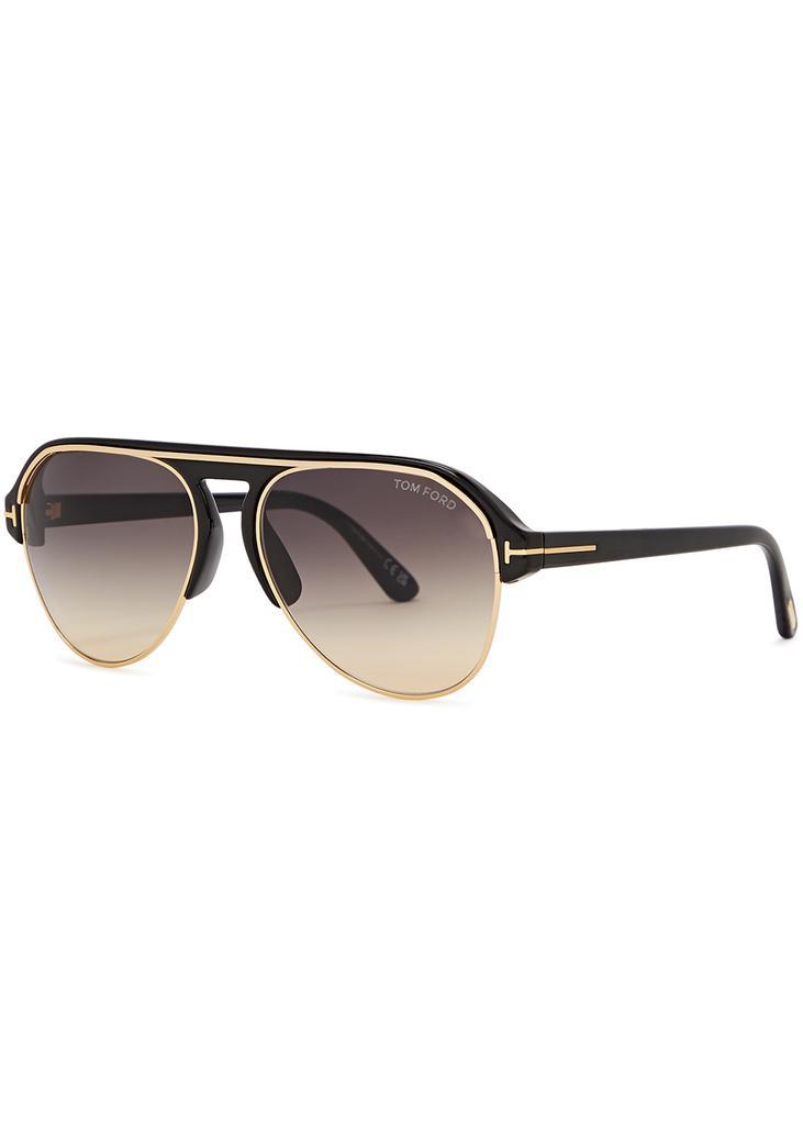 商品Tom Ford|Marshall black aviator-style sunglasses,价格¥2706,第1张图片