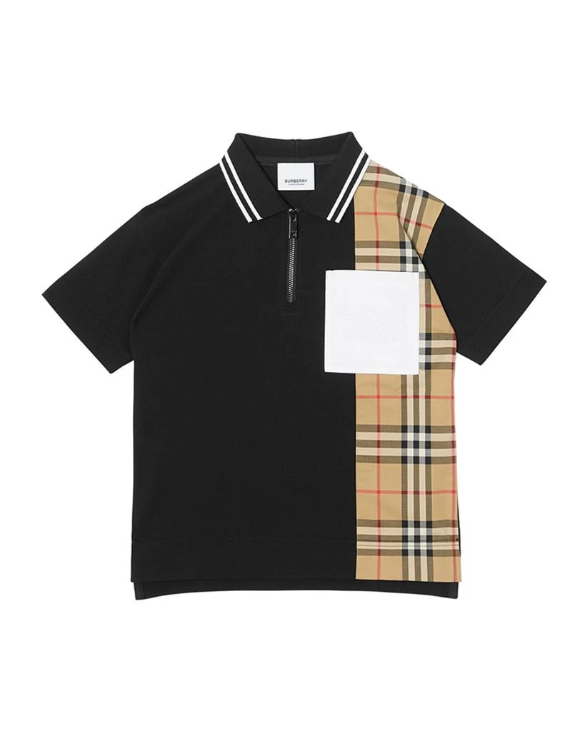 商品Burberry|Boy's Matthew Vintage Check Polo Shirt, Size 3-12,价格¥1313,第1张图片