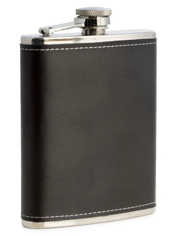 商品Bey-Berk|Stainless Steel & Leather Flask,价格¥230,第1张图片详细描述