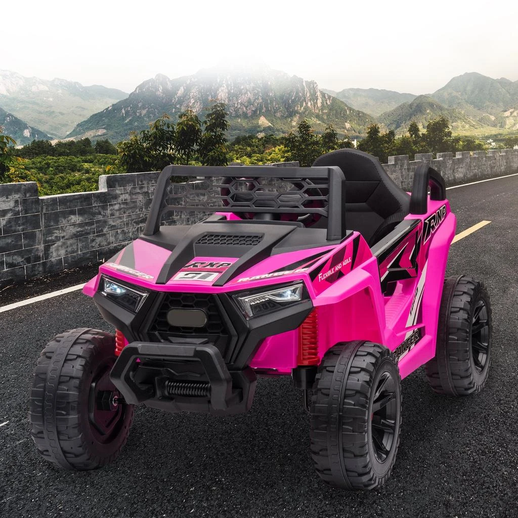 商品Streamdale Furniture|Streamdale Green 12V Kids Ride-On Electric UTV with Built-In Songs,价格¥2805,第3张图片详细描述
