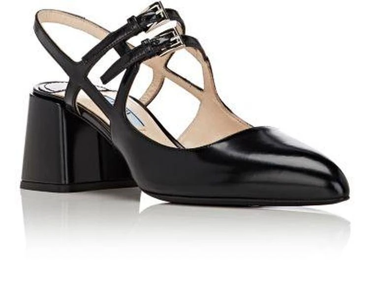 商品Prada|Leather Slingback Pumps,价格¥3489,第2张图片详细描述