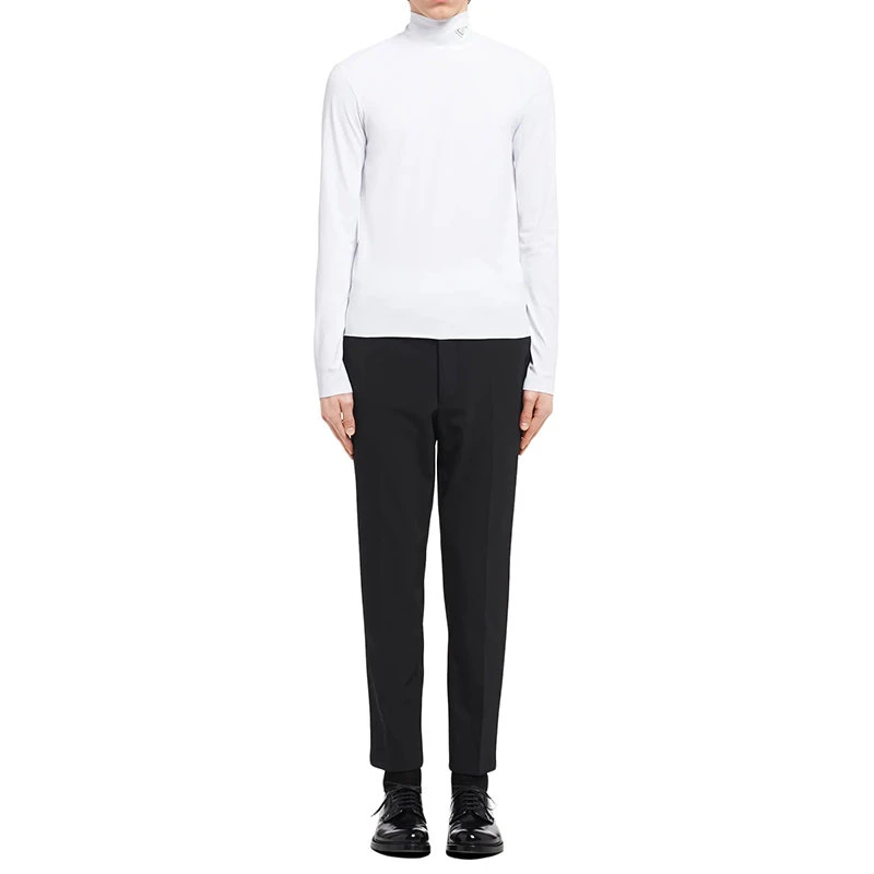 商品Prada|【预售3-7天】普拉达  男士白色平纹针织高圆领修身版型毛衣UJL188_1ZKS_F0009_S_211,价格¥6931,第4张图片详细描述