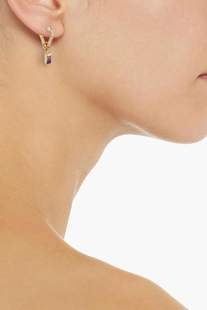 商品Cornelia Webb|Gold-plated, amethyst and Siamite earrings,价格¥667,第2张图片详细描述