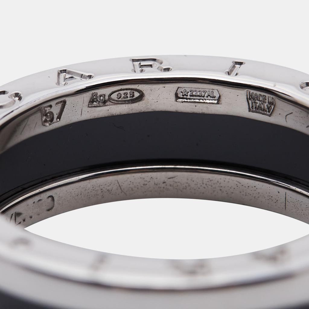 Bvlgari B-zero1 Save the Children Ceramic Sterling Silver Band Ring Size 57商品第9张图片规格展示