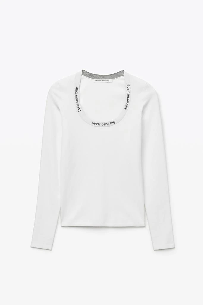 商品Alexander Wang|LOGO JACQUARD TOP IN STRETCH KNIT,价格¥1313,第3张图片详细描述