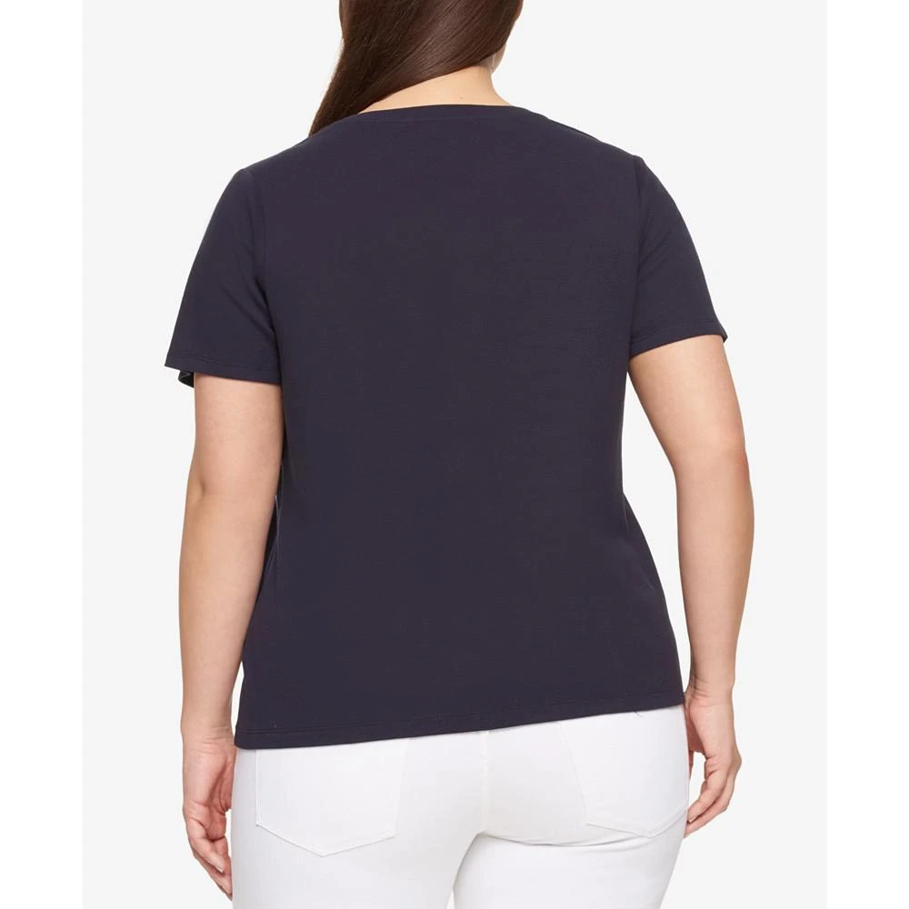 商品Tommy Hilfiger|Plus Size Cotton V-Neck T-Shirt,价格¥109,第2张图片详细描述