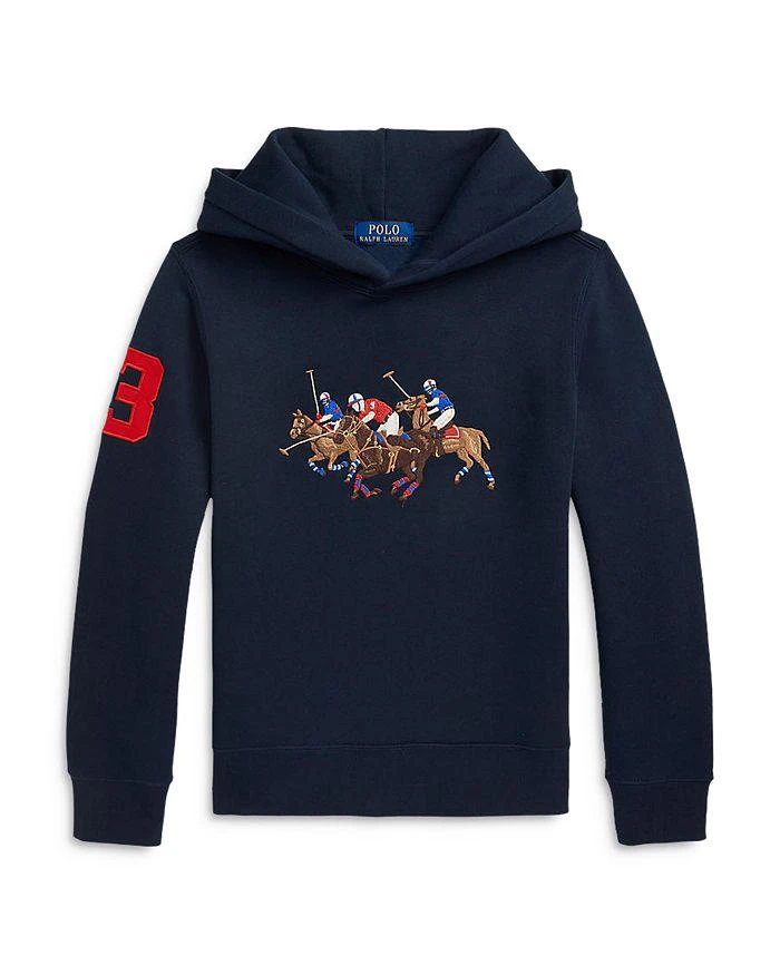 商品Ralph Lauren|Boys' Triple-Pony Fleece Hoodie - Big Kid,价格¥357,第1张图片