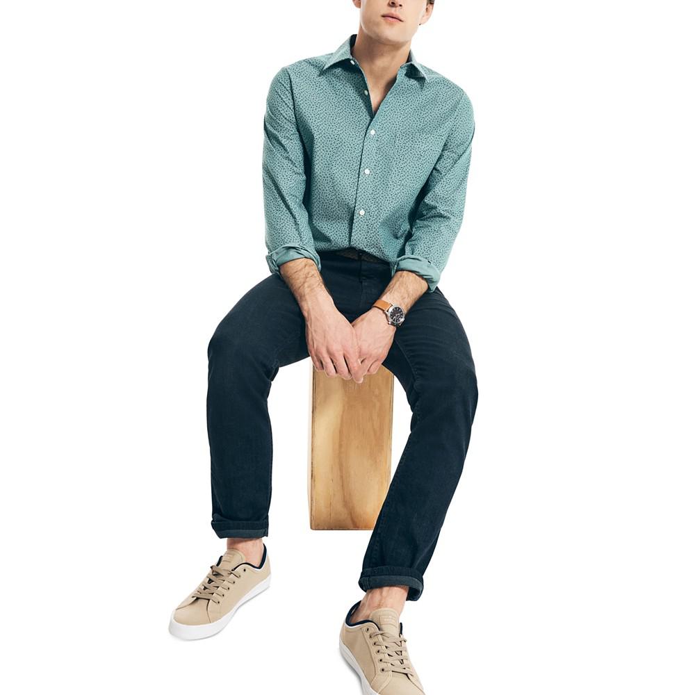 Men's Classic-Fit Long-Sleeve Floral-Print Poplin Shirt商品第4张图片规格展示