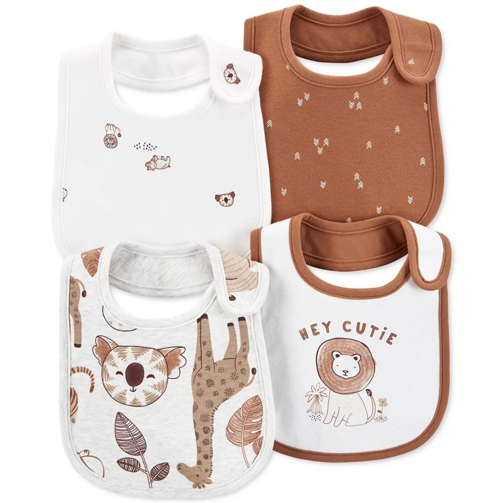 商品Carter's|Baby Boys or Girls 4-Pack Assorted Animal Bibs,价格¥120,第1张图片