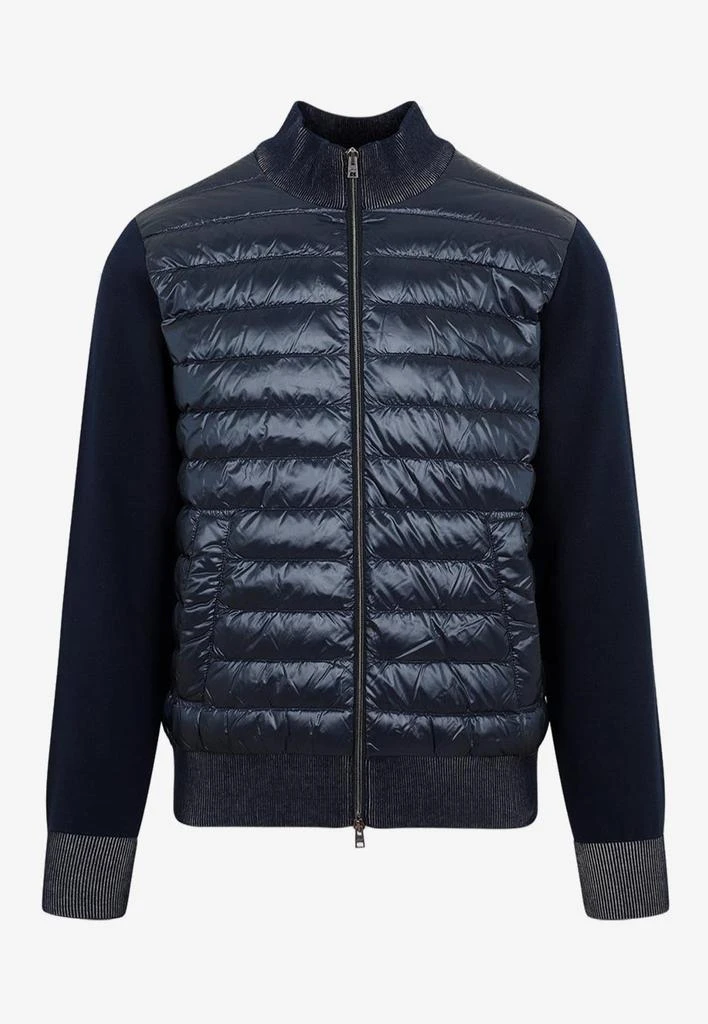 商品Herno|Knit Detail Bomber Jacket,价格¥2760,第1张图片