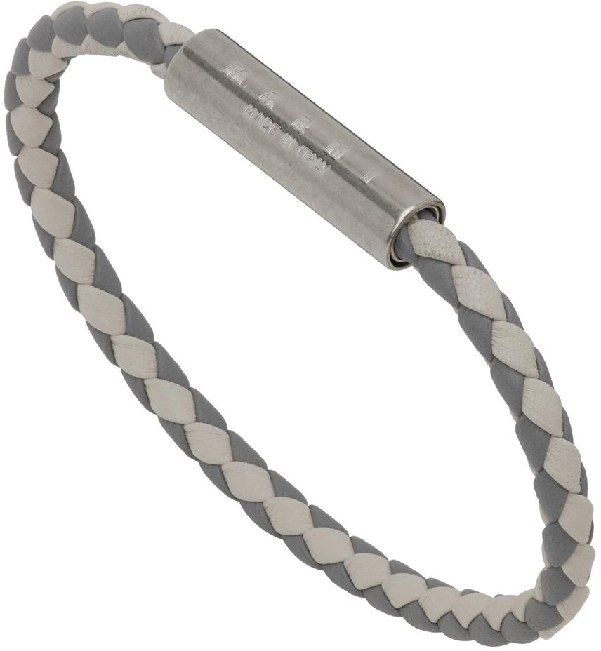 商品Marni|Gray & Off-White Braided Bracelet,价格¥628,第1张图片