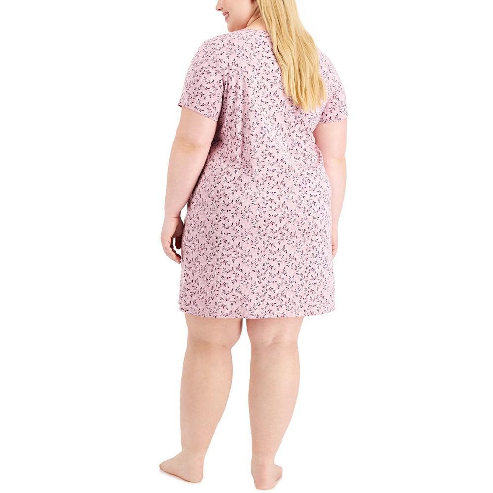Plus Size Printed Cotton Essentials Chemise Nightgown, Created for Macy's商品第2张图片规格展示